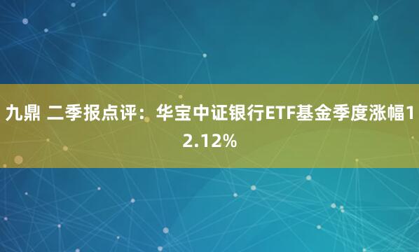 九鼎 二季报点评：华宝中证银行ETF基金季度涨幅12.12%