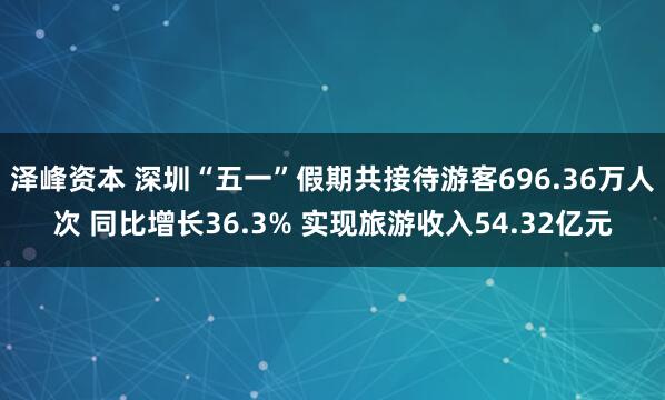 泽峰资本 深圳“五一”假期共接待游客696.36万人次 同比增长36.3% 实现旅游收入54.32亿元